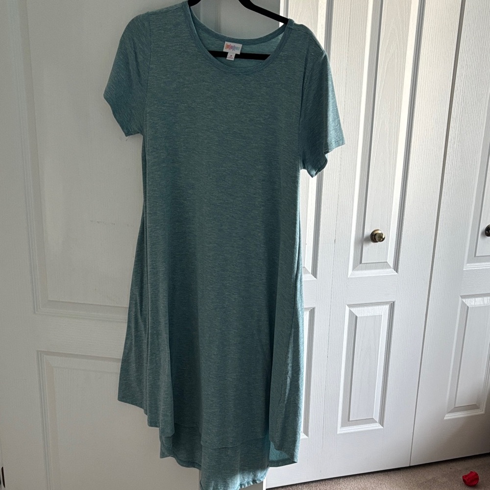 LuLaRoe Carly Sea Green High Low Dress EUC worn once